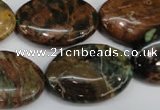 COP759 15.5 inches 20*30mm oval green opal gemstone beads