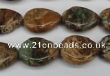 COP761 15.5 inches 15*20mm flat teardrop green opal gemstone beads