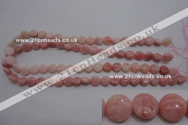 COP77 15.5 inches 10mm flat round natural pink opal gemstone beads