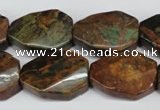 COP771 15.5 inches 18*25mm twisted octagonal green opal gemstone beads