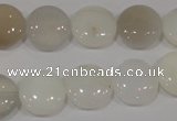 COP905 15.5 inches 14mm flat round natural white opal gemstone beads