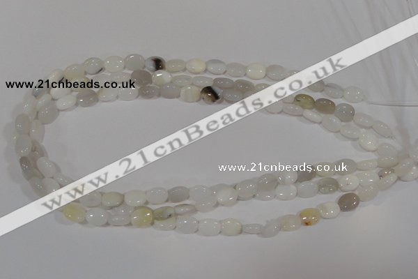 COP906 15.5 inches 8*10mm oval natural white opal gemstone beads