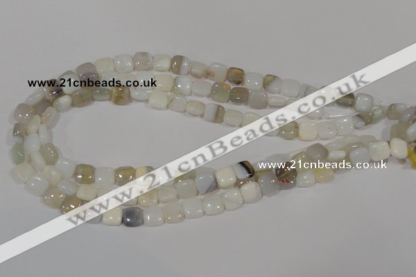 COP909 15.5 inches 10*10mm square natural white opal gemstone beads