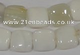 COP910 15.5 inches 14*14mm square natural white opal gemstone beads