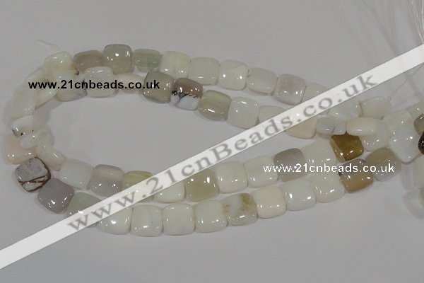 COP910 15.5 inches 14*14mm square natural white opal gemstone beads