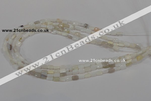 COP911 15.5 inches 6*8mm rectangle natural white opal gemstone beads