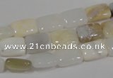 COP912 15.5 inches 10*14mm rectangle natural white opal gemstone beads