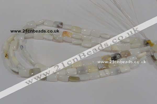 COP912 15.5 inches 10*14mm rectangle natural white opal gemstone beads