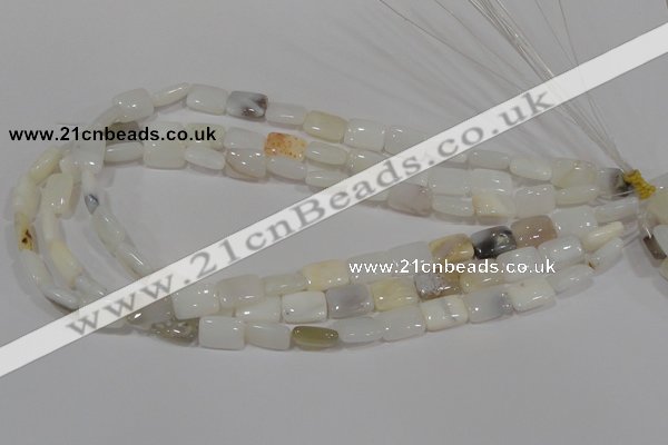 COP913 15.5 inches 12*16mm rectangle natural white opal gemstone beads