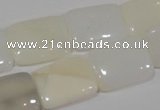 COP915 15.5 inches 15*20mm rectangle natural white opal gemstone beads