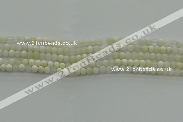 COP920 15.5 inches 4mm round white opal gemstone beads