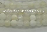 COP930 15.5 inches 4mm faceted round white opal gemstone beads