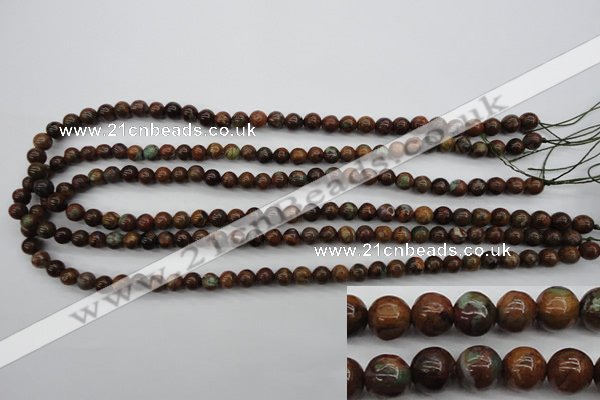 COP951 15.5 inches 6mm round green opal gemstone beads wholesale