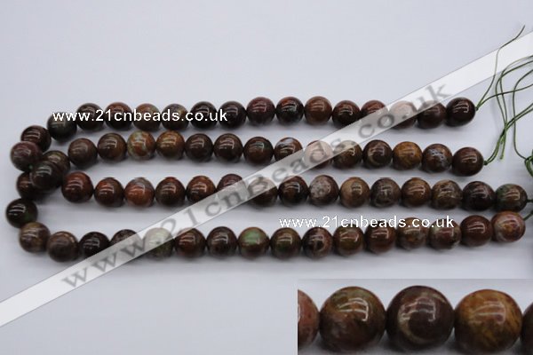 COP954 15.5 inches 12mm round green opal gemstone beads wholesale