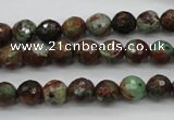 COP962 15.5 inches 8mm faceted round green opal gemstone beads