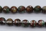 COP963 15.5 inches 10mm faceted round green opal gemstone beads