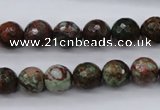 COP965 15.5 inches 14mm faceted round green opal gemstone beads