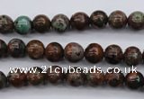 COP985 15.5 inches 6mm round green opal gemstone beads wholesale