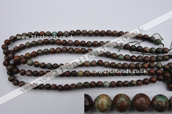 COP985 15.5 inches 6mm round green opal gemstone beads wholesale