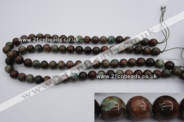 COP987 15.5 inches 10mm round green opal gemstone beads wholesale