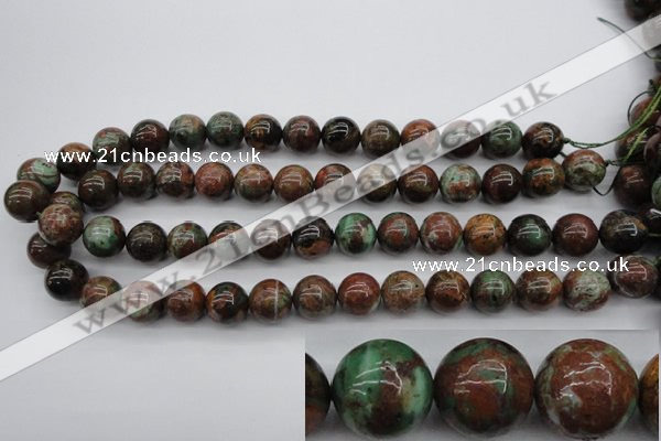 COP989 15.5 inches 14mm round green opal gemstone beads wholesale