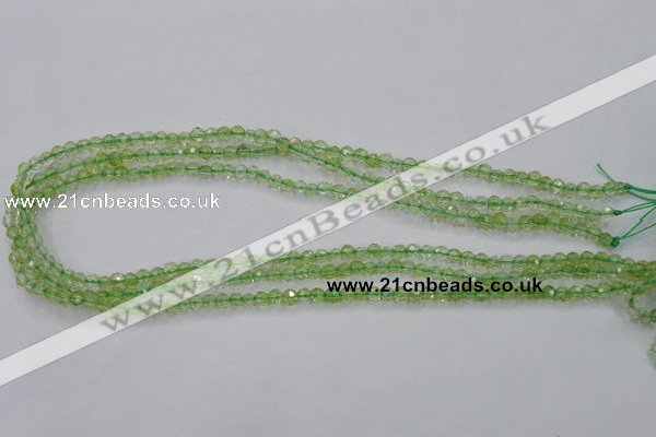 COQ10 16 inches 4mm faceted round dyed olive quartz beads wholesale