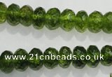 COQ101 15.5 inches 6*10mm faceted rondelle dyed olive quartz beads