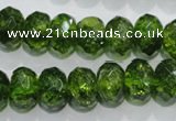 COQ102 15.5 inches 10*14mm faceted rondelle dyed olive quartz beads