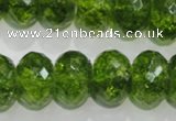 COQ103 15.5 inches 12*16mm faceted rondelle dyed olive quartz beads
