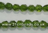 COQ116 15.5 inches 8mm faceted nuggets dyed olive quartz beads