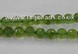 COQ12 16 inches 8mm faceted round dyed olive quartz beads wholesale