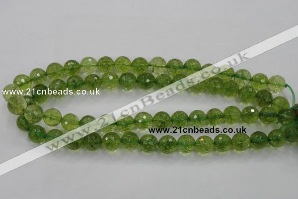 COQ12 16 inches 8mm faceted round dyed olive quartz beads wholesale