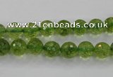 COQ14 16 inches 10mm faceted round dyed olive quartz beads wholesale