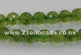 COQ15 16 inches 12mm faceted round dyed olive quartz beads wholesale