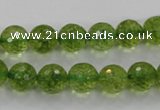 COQ16 16 inches 14mm faceted round dyed olive quartz beads wholesale