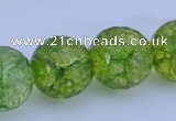 COQ18 16 inches 18mm faceted round dyed olive quartz beads wholesale