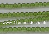 COQ201 15.5 inches 3mm - 4mm round natural olive quartz beads