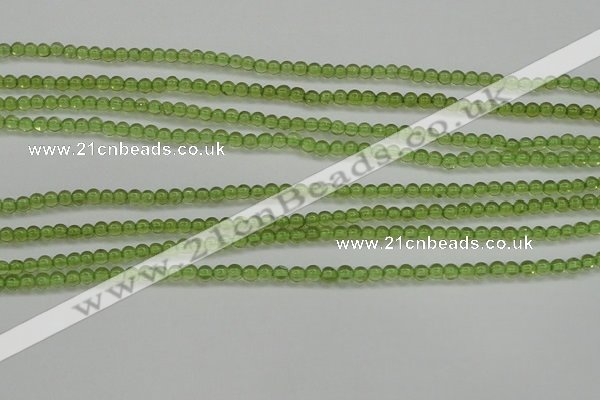 COQ201 15.5 inches 3mm - 4mm round natural olive quartz beads