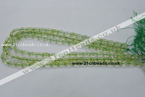 COQ21 16 inches 6*10mm rice dyed olive quartz beads wholesale