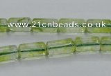 COQ22 16 inches 7*13mm column dyed olive quartz beads wholesale