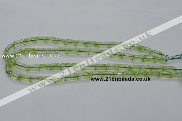 COQ22 16 inches 7*13mm column dyed olive quartz beads wholesale