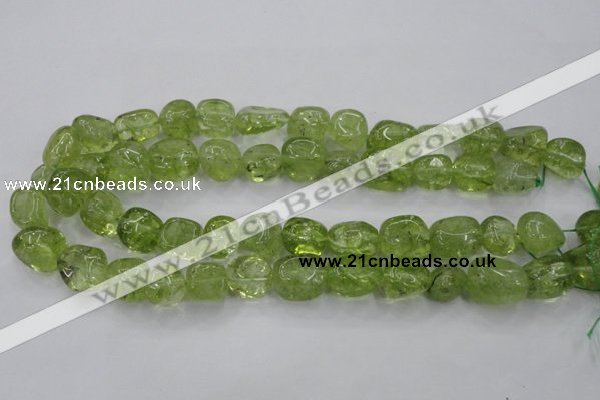 COQ23 16 inches 12*14mm nugget dyed olive quartz beads wholesale