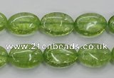 COQ24 16 inches 12*16mm oval dyed olive quartz beads wholesale