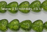 COQ33 15.5 inches 20*20mm heart dyed olive quartz beads wholesale