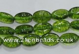 COQ35 15.5 inches 8*12mm oval dyed olive quartz beads wholesale