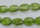 COQ36 15.5 inches 10*14mm oval dyed olive quartz beads wholesale