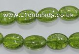 COQ36 15.5 inches 10*14mm oval dyed olive quartz beads wholesale