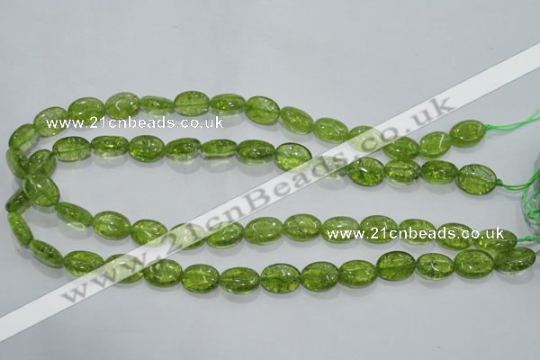 COQ36 15.5 inches 10*14mm oval dyed olive quartz beads wholesale