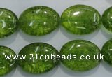 COQ37 15.5 inches 15*20mm oval dyed olive quartz beads wholesale