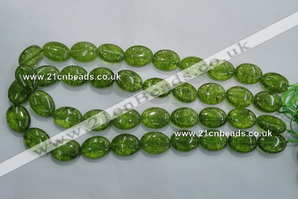 COQ37 15.5 inches 15*20mm oval dyed olive quartz beads wholesale